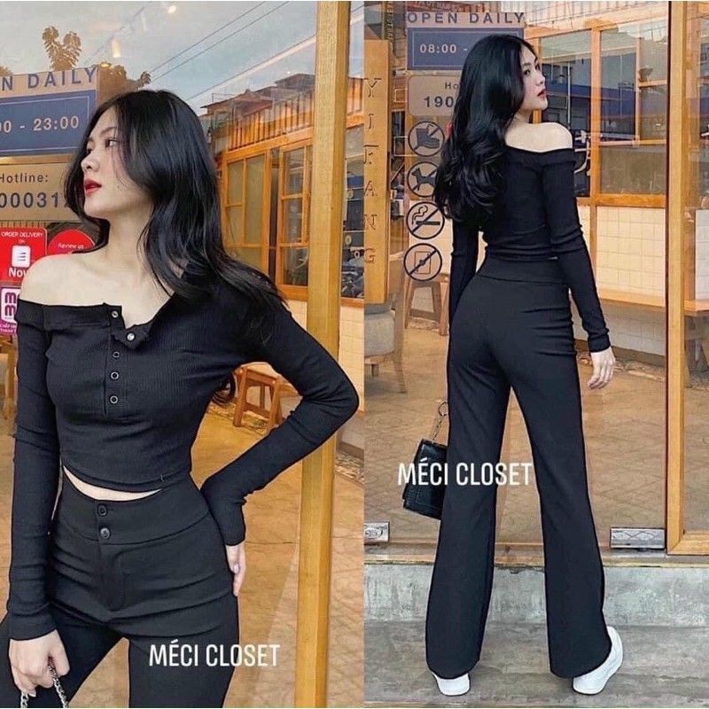 QUẦN SUÔNG ỐNG RỘNG KHOÁ SƯỜN