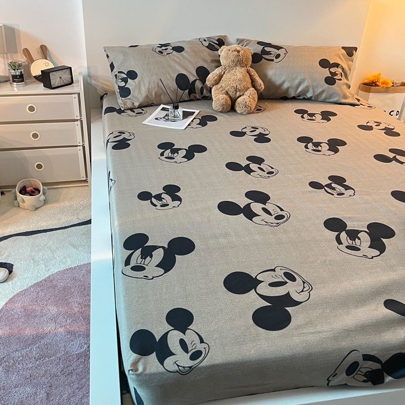 SET BỘ VỎ GA +2 VỎ GỐI MICKEY GHI - 1m8x2m