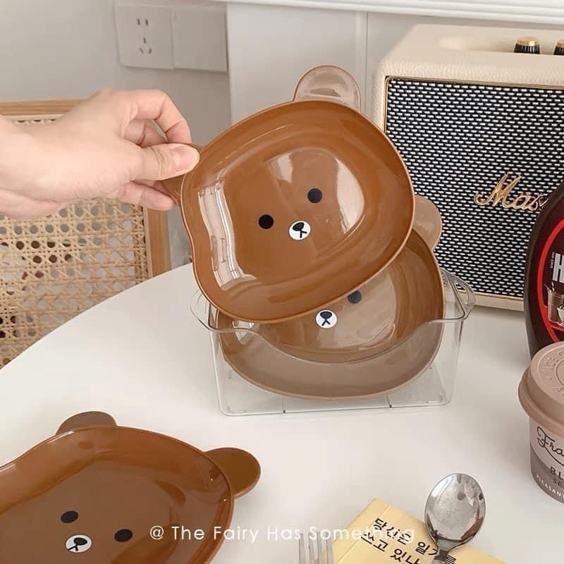 SET 8 ĐĨA HÌNH GẤU SIÊU CUTE - Nâu