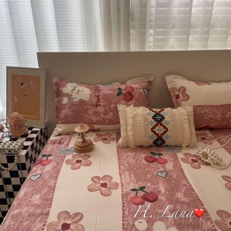SET GA+ VỎ GỐI HỒNG CHERRY
