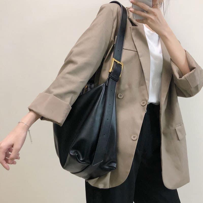 TÚI ĐEO CHÉO VAI DÂY BẢN TO - Đen