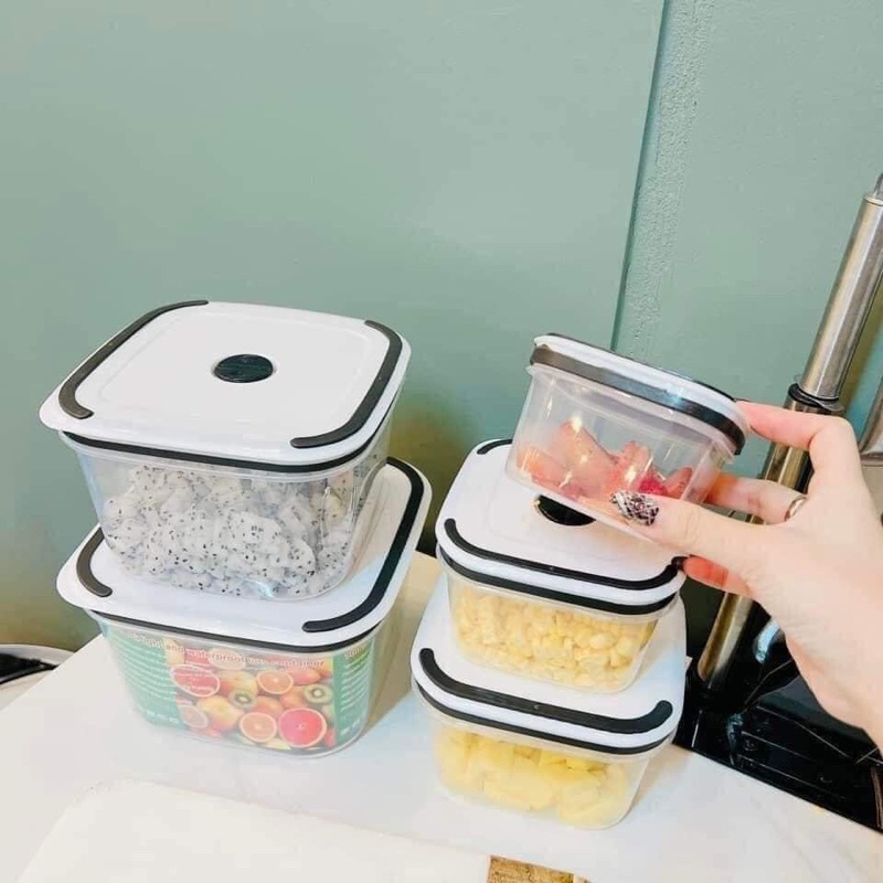 SET 5 HỘP NHỰA VUÔNG DỰ TRỮ ĐỒ ĂN - Hộp