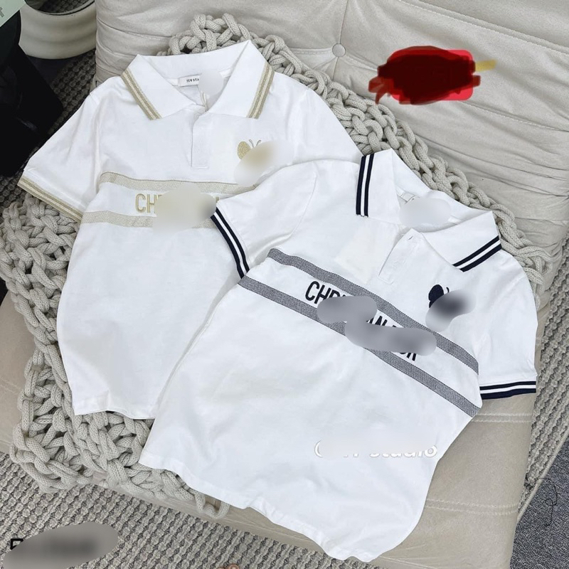 ÁO POLO CỔ VIỀN ĐEN THÊU ONG - Nâu
