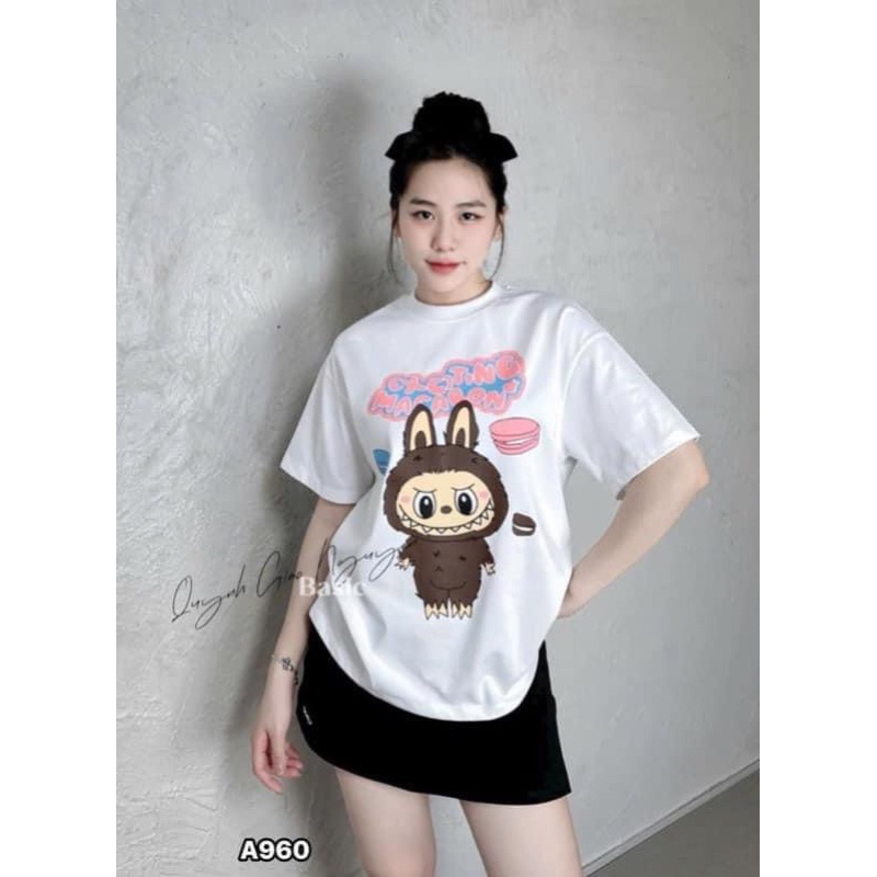 ÁO PHÔNG TRẮNG LABUBU IN 2 MẶT A960 - Trắng - L