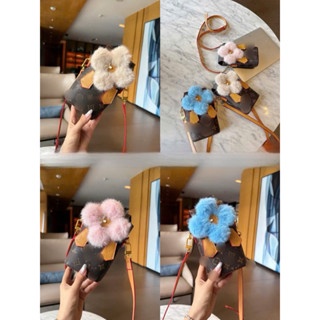 TÚI MINI ĐỰNG ĐIỆN THOẠI BÔNG HOA - XANH