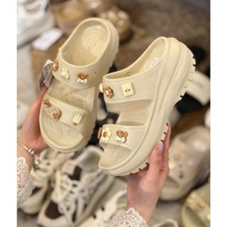 DÉP XĂNG ĐAN 2 QUAI NGANG CAO SU ĐẾ RĂNG CƯA (kèm sticker) - Be - 39