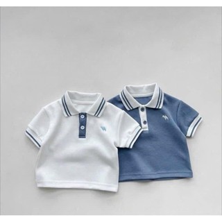 SET 2 BỘ POLO TRẮNG XANH HÌNH KHỦNG LONG - Set 2 - 110