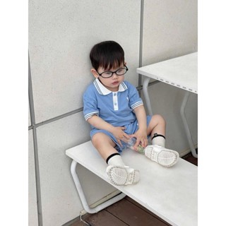 SET 2 BỘ POLO TRẮNG XANH HÌNH KHỦNG LONG - Set 2 - 150