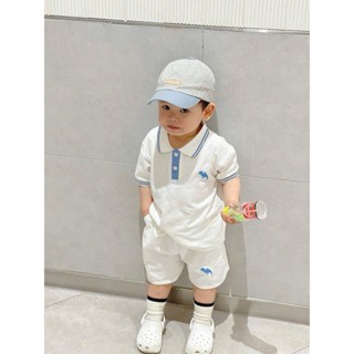 SET 2 BỘ POLO TRẮNG XANH HÌNH KHỦNG LONG - Set 2 - 130