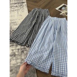 SET 2 QUẦN CARO CHÂN BÈO ĐEN XANH - Set 2 - L