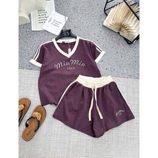MÃ 65 SET BỘ NHŨ CỔ TIM CHỮ MIU - Tím - L