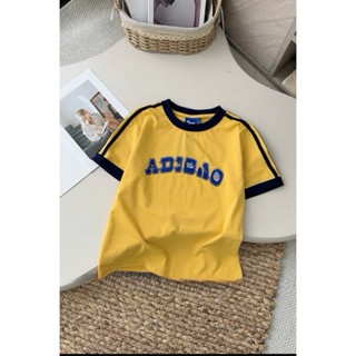 ÁO PHÔNG @DD IN 2 MẶT VIỀN CỔ - Vàng
