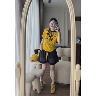 ÁO PHÔNG VÀNG IN MICKY GO - Vàng