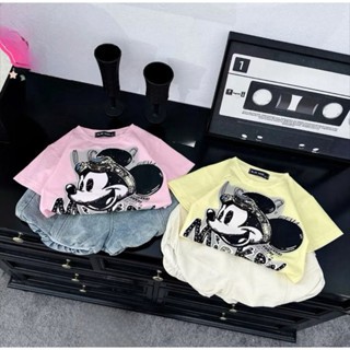 SET JEAN MICKY CHÂN VÁY BÍ CHO BÉ - Hồng - 10