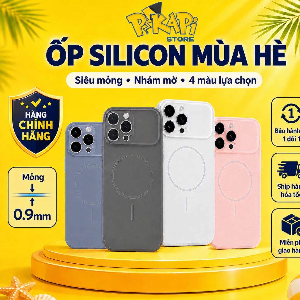 [ỐP MÙA HÈ] Ốp lưng iPhone chất liệu silicon nhám mờ chống bám bẩn mồ hôi vân tay, siêu mỏng nhẹ