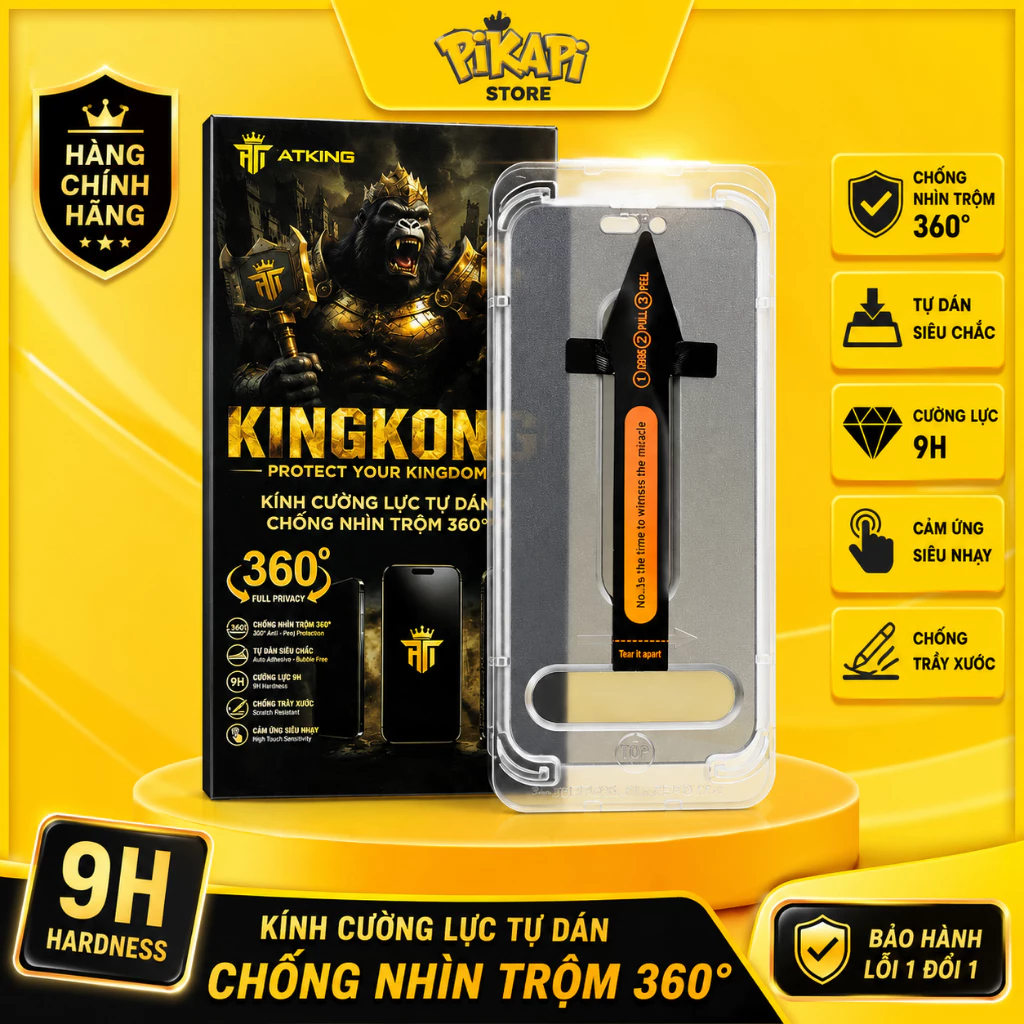 Kính Cường Lực Dành Cho iPhone VN Chống Nhìn Trộm 360 độ, khung tự dán, màn tự lấy bụi, chống xước chống va đập