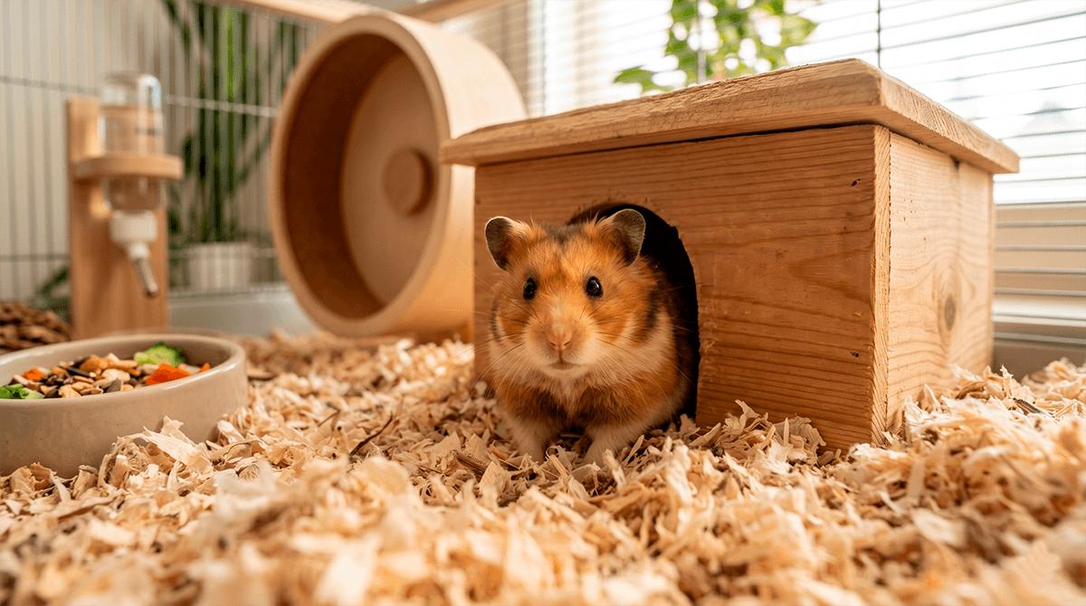 Vệ sinh chuồng hamster và loại bỏ lớp lót bẩn để giữ môi trường sạch sẽ