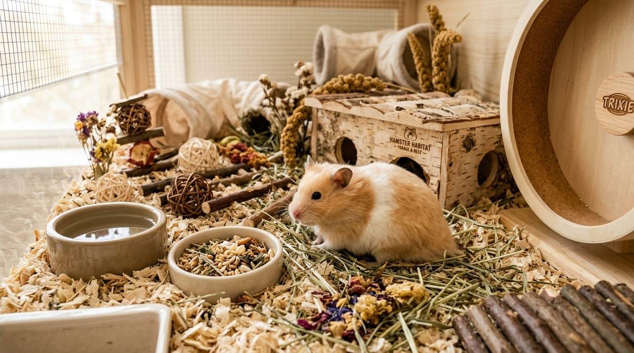 Chuồng nuôi Hamster Bear Tạng To có bánh xe chạy và nhà trú