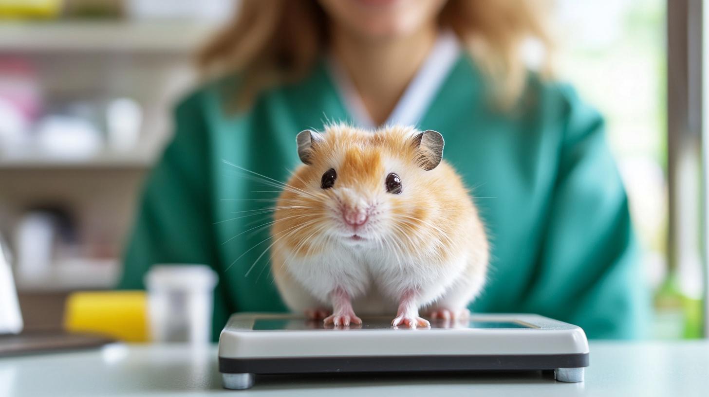 Hamster Bear Tạng To được cân an toàn bằng cân điện tử