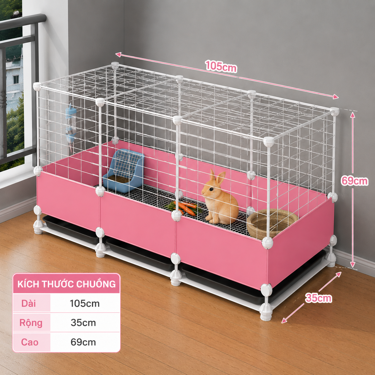 Chuồng Quây Cho Thỏ Và Bọ Ú 105cm