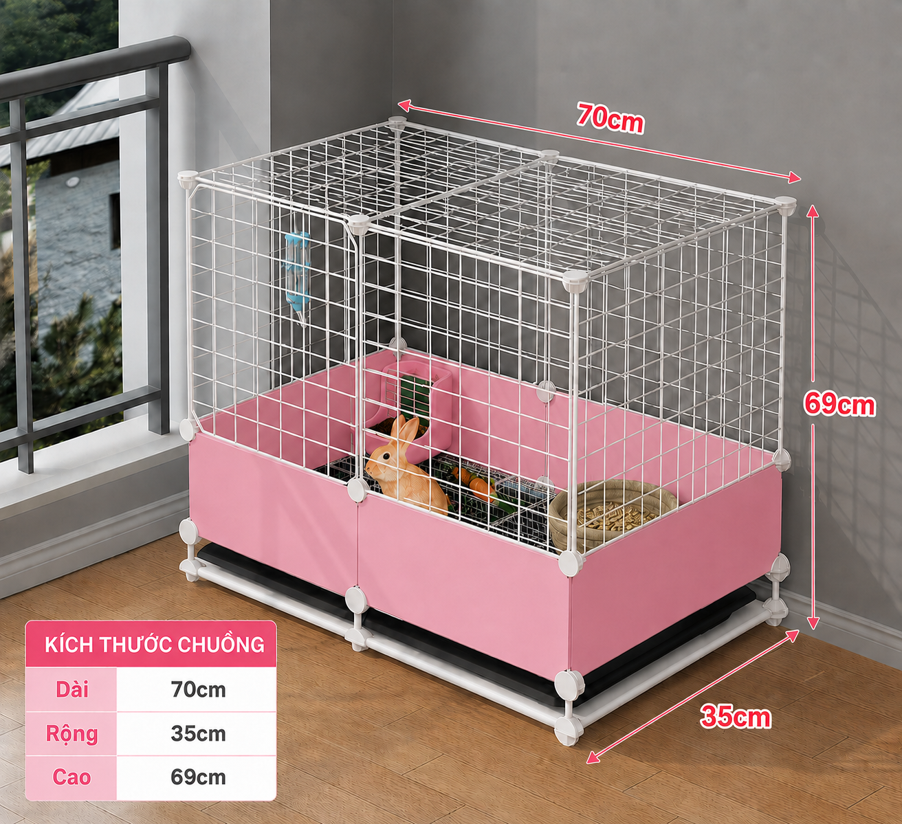 Chuồng Quây Cho Thỏ Và Bọ Ú 70cm