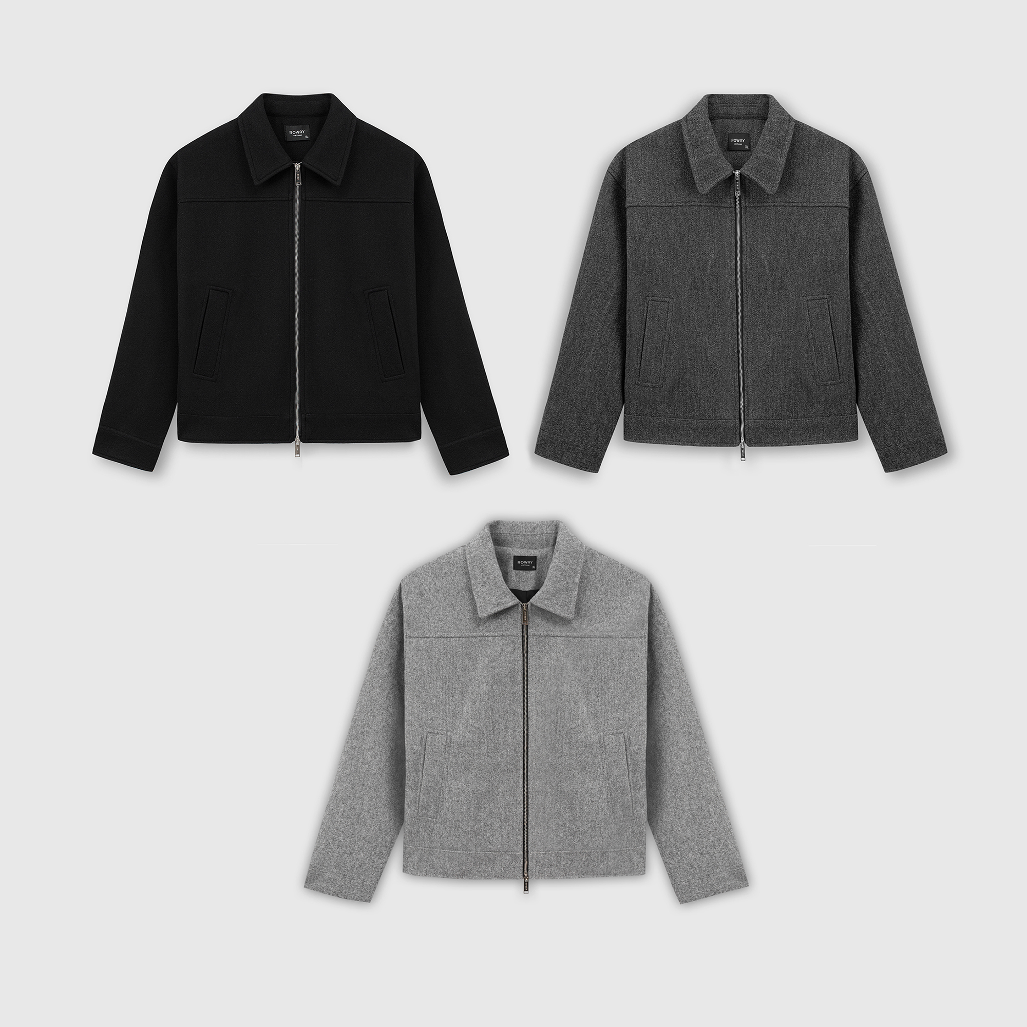 Áo khoác dạ ép double zip