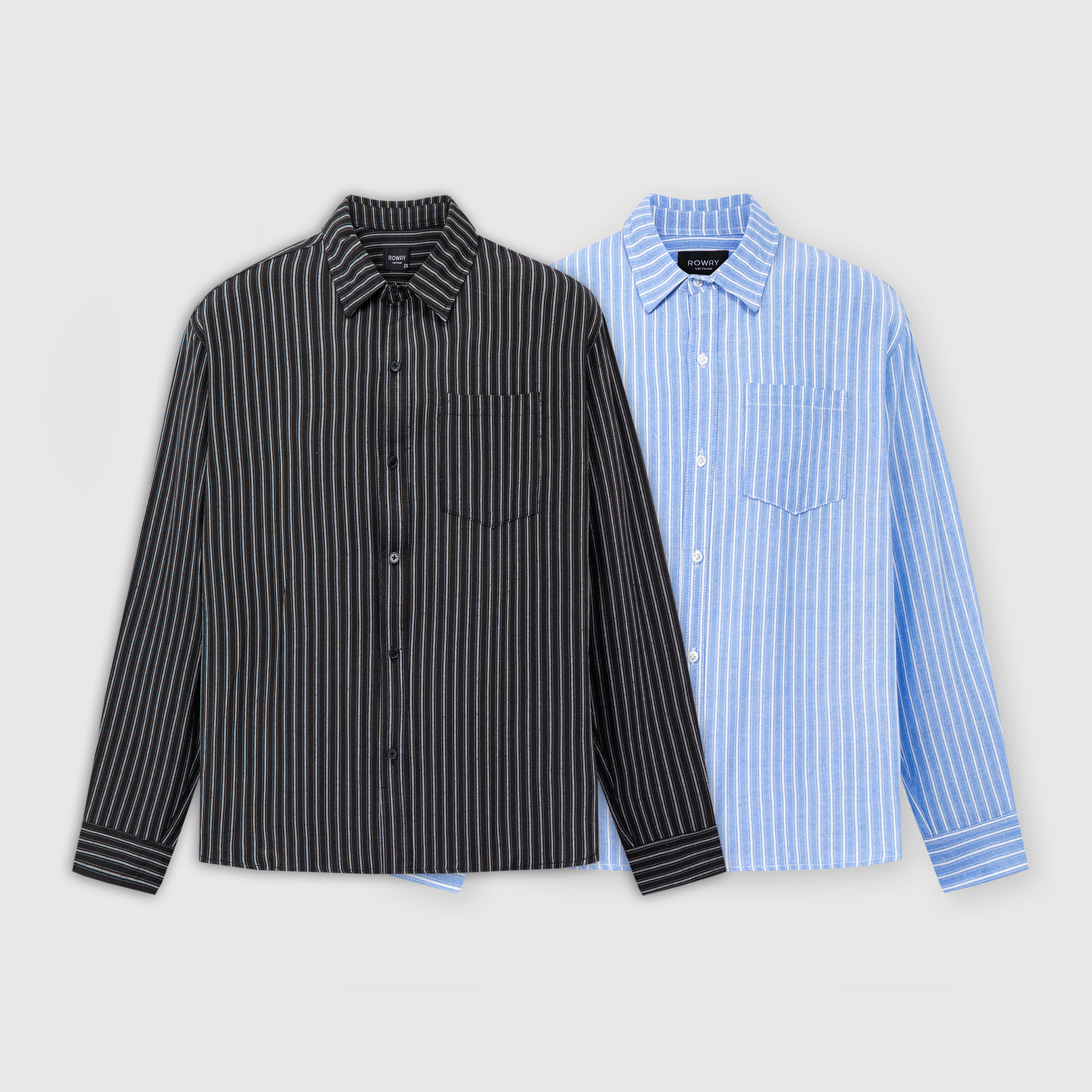 Sơ mi dài tay linen sọc