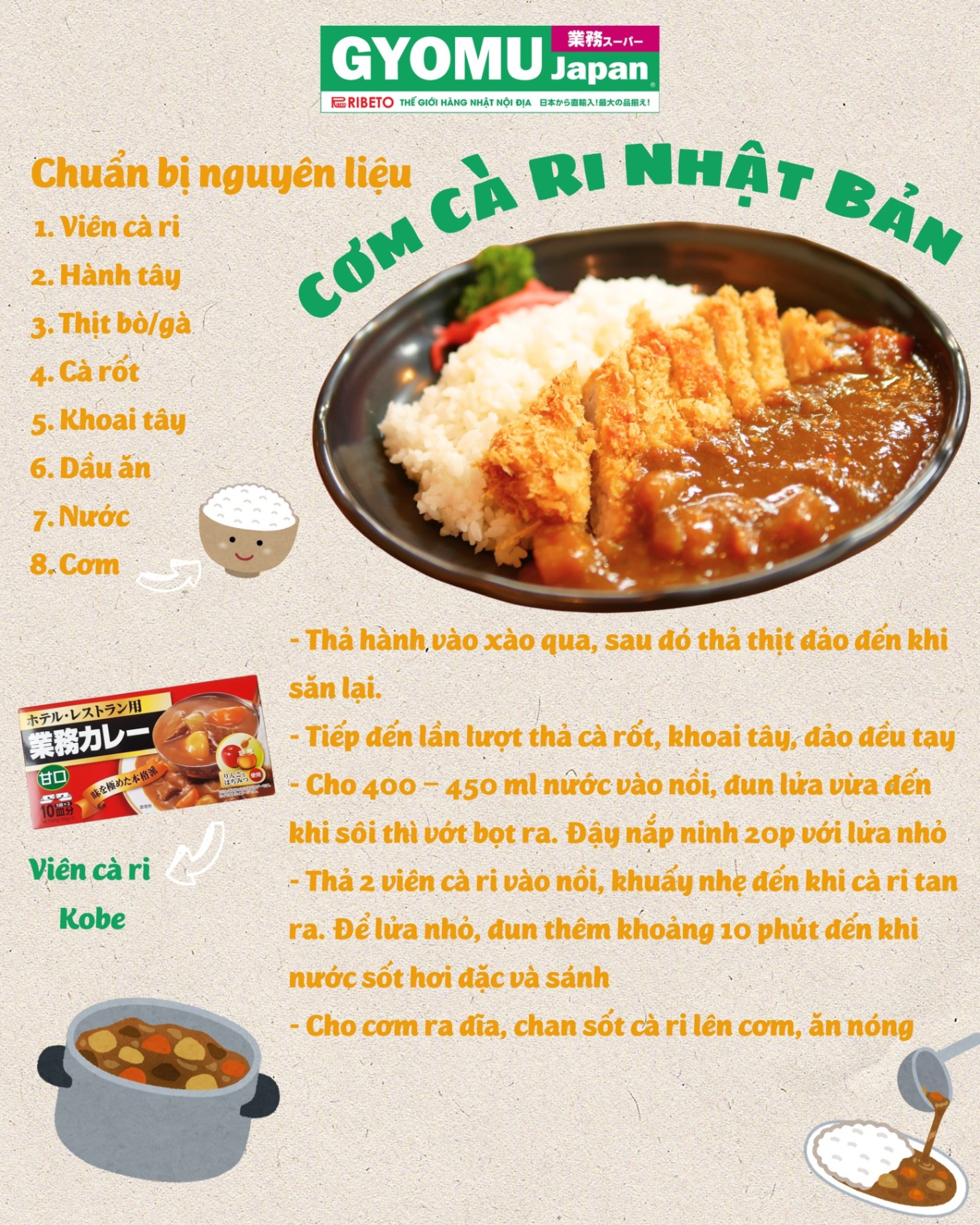 🍛 Tham Khảo Cách Nấu Cà Ri Nhật Ngon Như Nhà Hàng Với Viên Cà Ri Kobe Bussan 😋