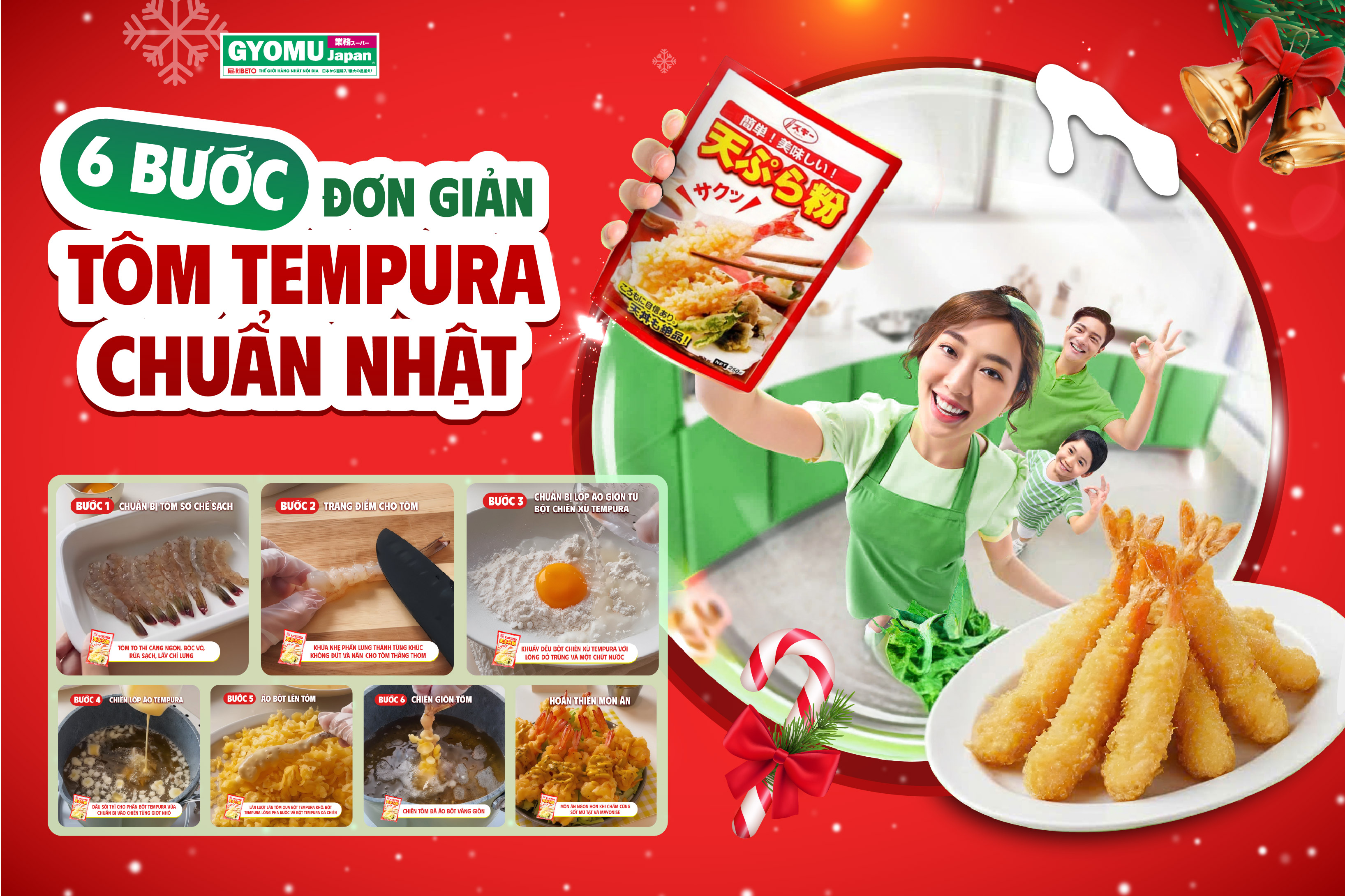 6 BƯỚC ĐƠN GIẢN HOÀN THIỆN MÓN TÔM TEMPURA CHUẨN NHẬT