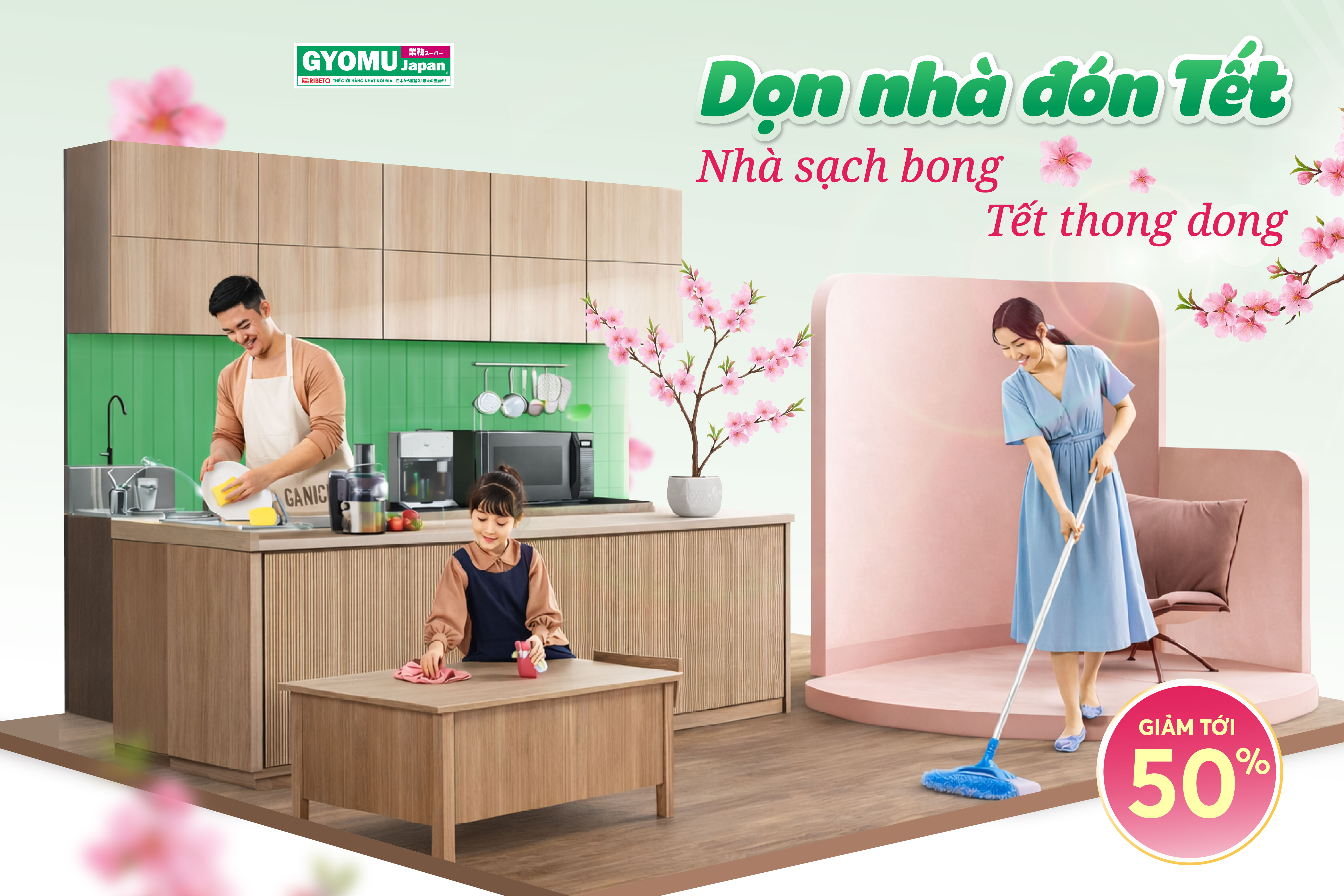 DỌN NHÀ ĐÓN TẾT - GYOMU JAPAN GIẢM TỚI 50%