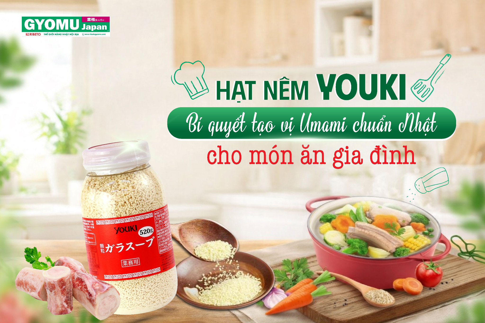 HẠT NÊM YOUKI NHẬT BẢN - BÍ QUYẾT TẠO VỊ UMAMI CHUẨN NHẬT CHO MÓN ĂN GIA ĐÌNH