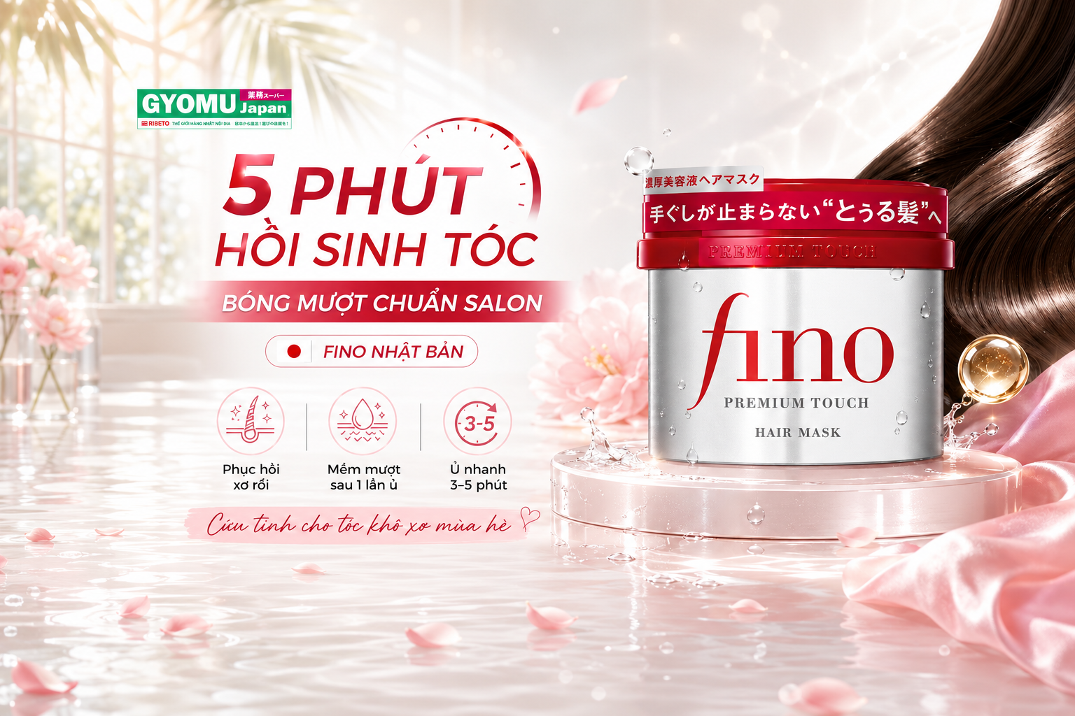 KEM Ủ TÓC FINO SHISEIDO NHẬT BẢN - BÍ QUYẾT PHỤC HỒI TÓC HƯ TỔN CHUẨN SALON TẠI NHÀ