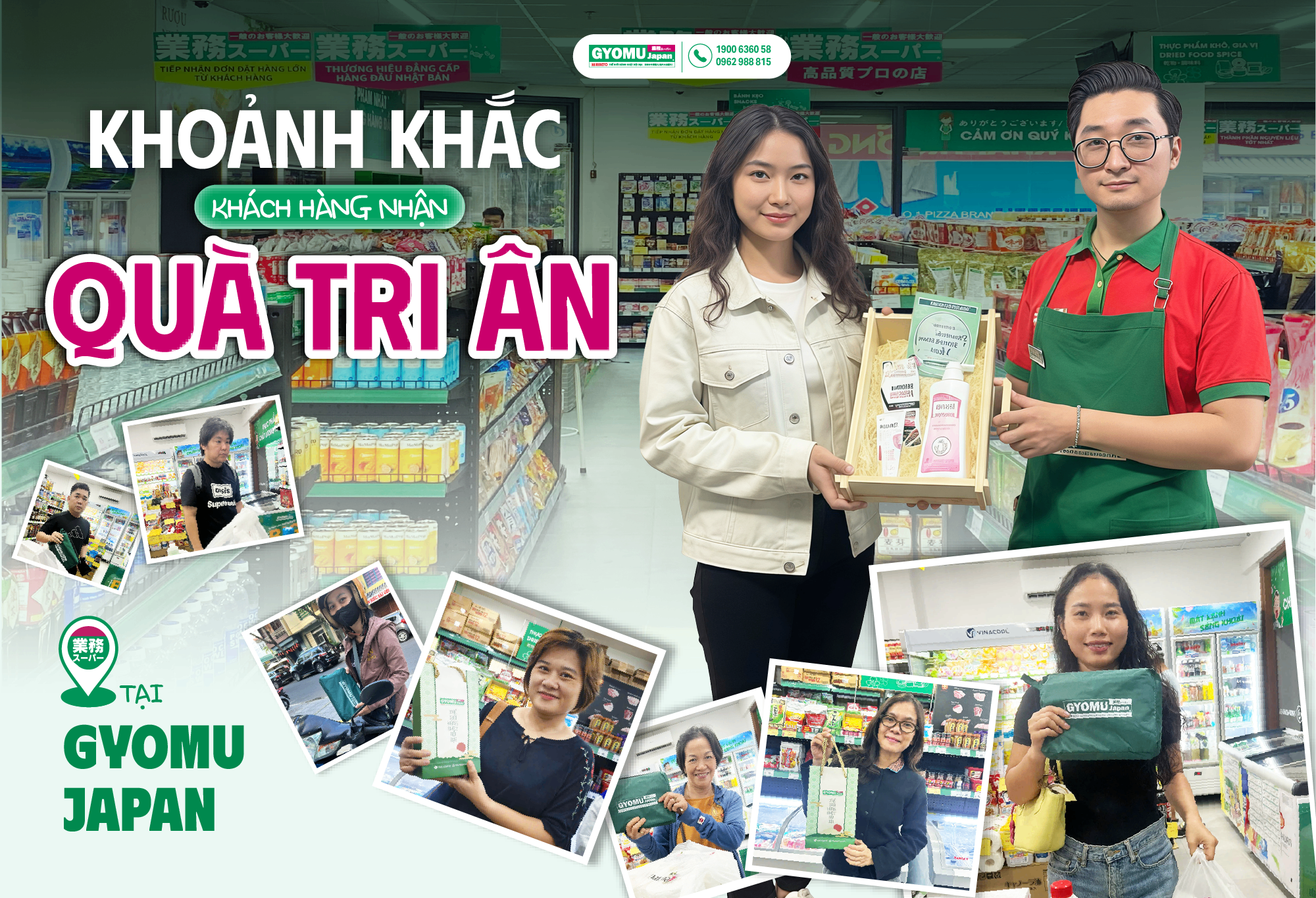 KHOẢNH KHẮC KHÁCH HÀNG NHẬN QUÀ TRI ÂN CỦA CHƯƠNG TRÌNH THE BEST SALE THÁNG 11 TẠI GYOMU JAPAN