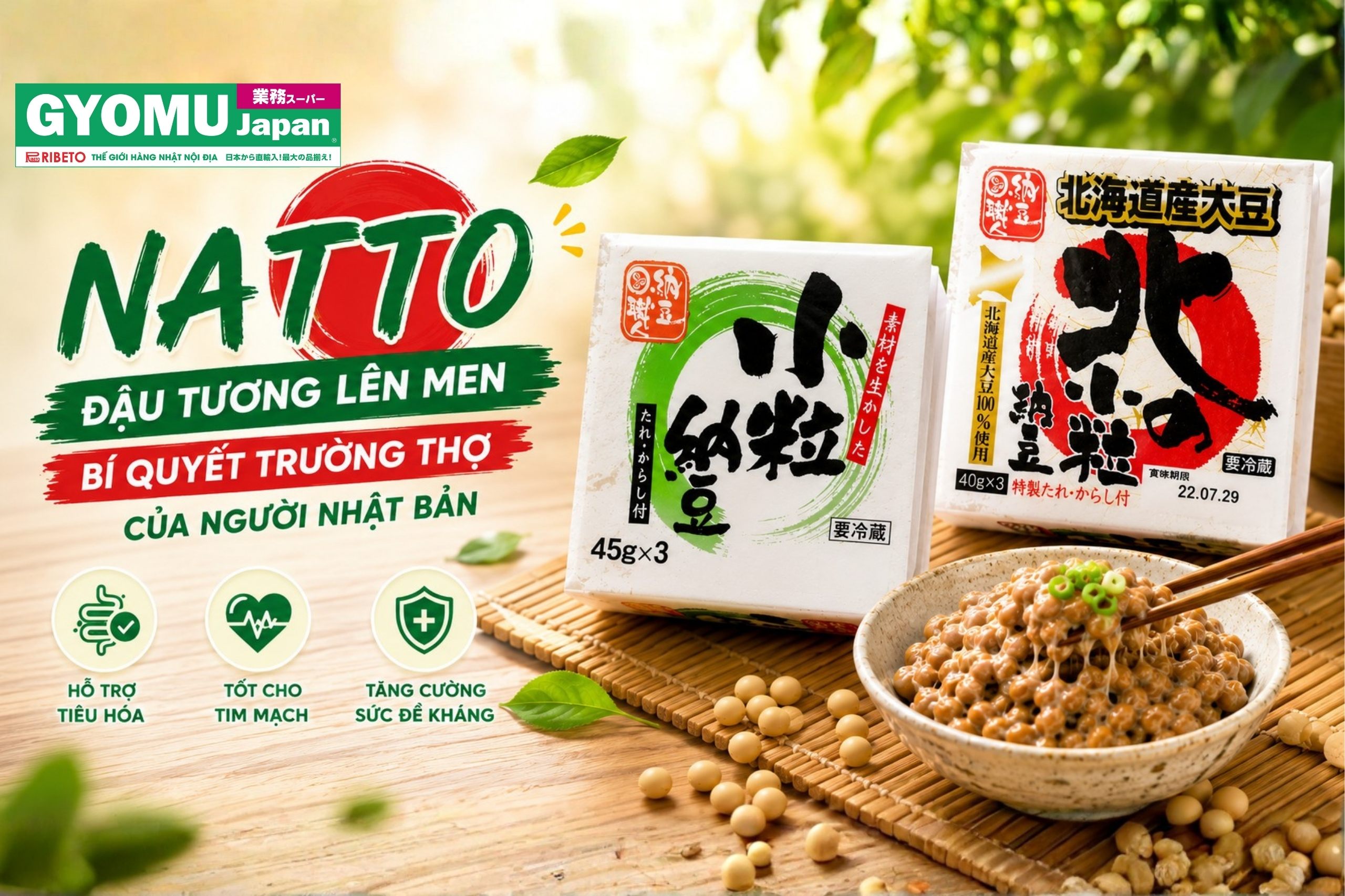 NATTO NHẬT BẢN - BÍ QUYẾT TRƯỜNG THỌ TỪ ĐẬU TƯƠNG LÊN MEN CỦA NHẬT
