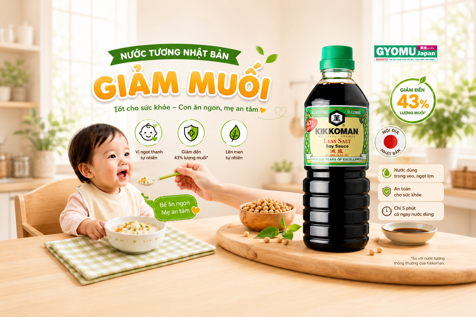 NƯỚC TƯƠNG NHẬT BẢN GIẢM MUỐI CHO BÉ - GIẢI PHÁP GIÚP TRẺ ĂN NGON HƠN MỖI NGÀY