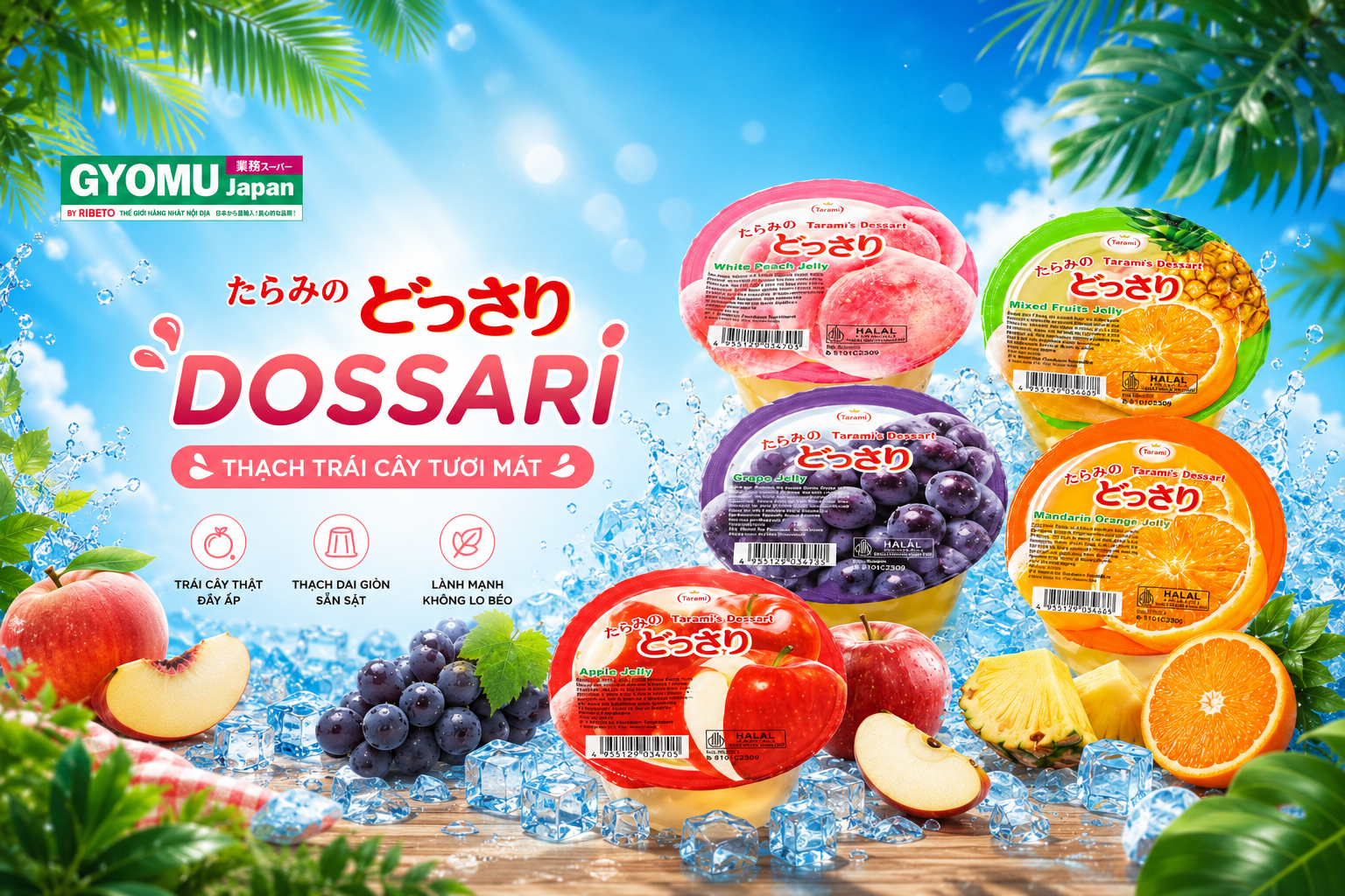 THẠCH TRÁI CÂY TARAMI DOSSARI NHẬT BẢN - MÓN ĂN VẶT GIẢI NHIỆT MÙA HÈ CHO CẢ GIA ĐÌNH