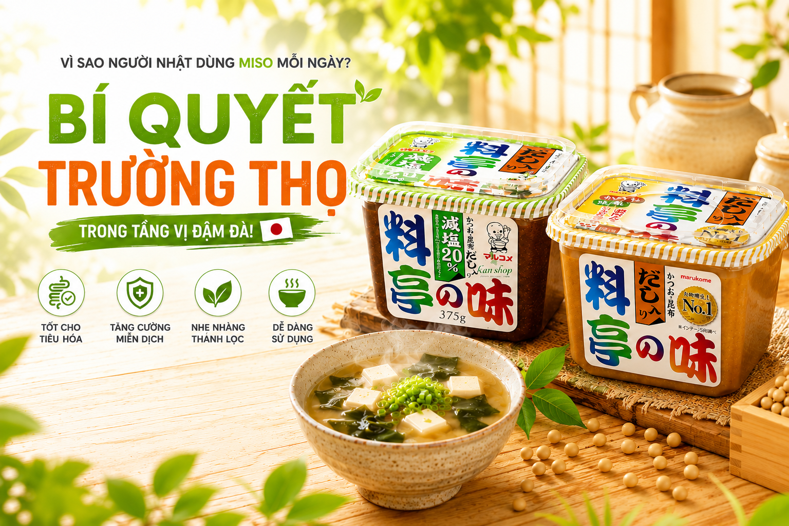 VÌ SAO NGƯỜI NHẬT DÙNG MISO MỖI NGÀY? BÍ QUYẾT SỐNG KHỎE TỪ TƯƠNG MISO NHẬT BẢN