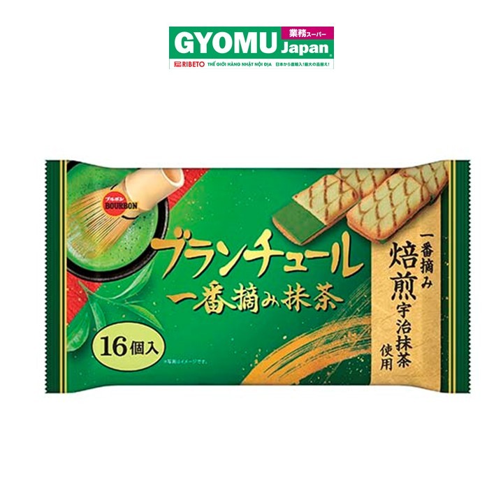 BOURBON_Bánh quy Blanchule kẹp kem vị trà xanh 124.8g