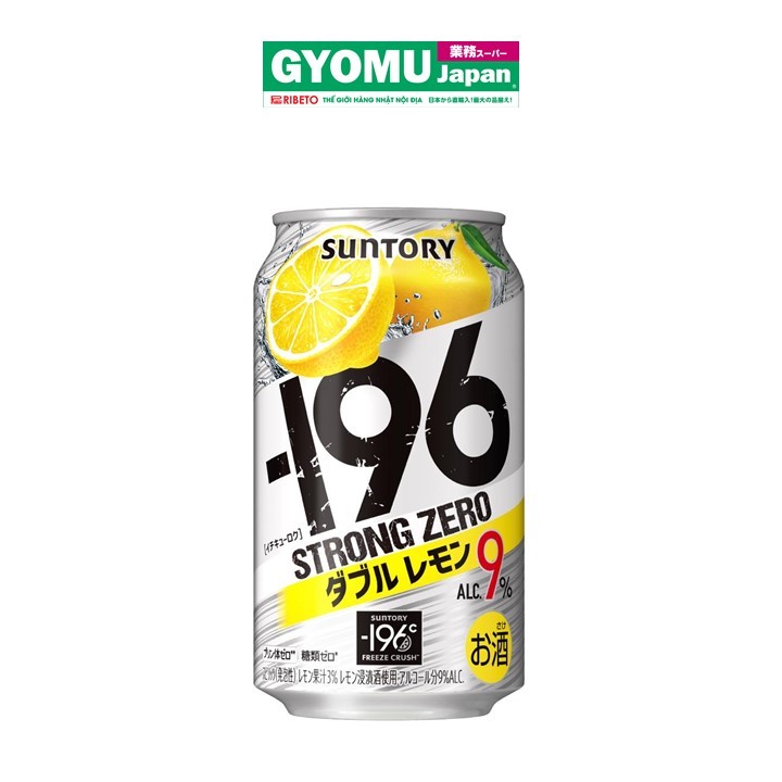 NGK có cồn Suntory Strong Zero vị chanh alc 9%  350ml