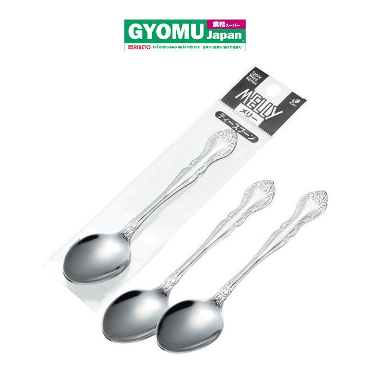 ECHO_Set 3 thìa Melley ăn sữa chua bằng inox 14cm