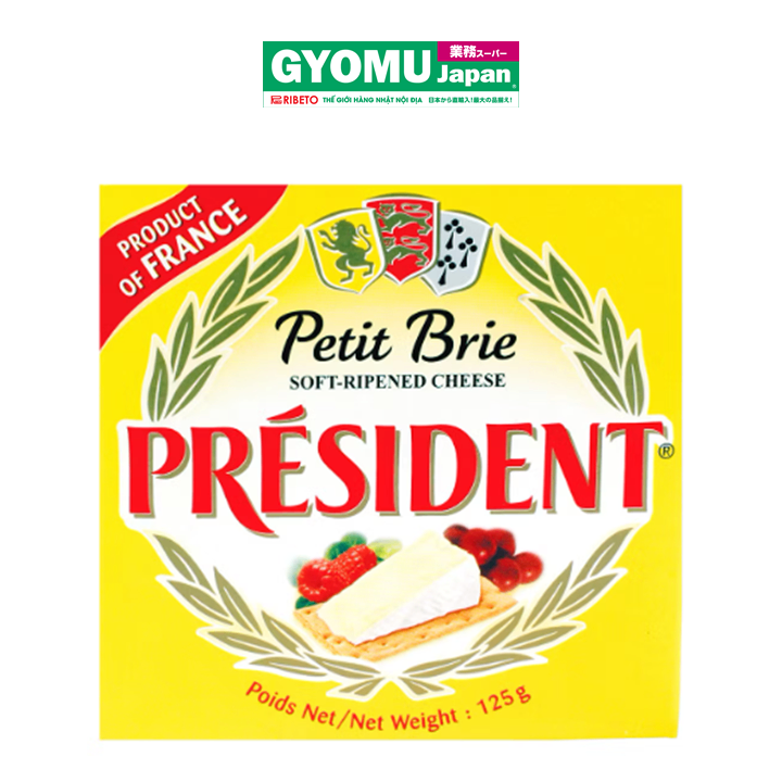 PRESIDENT_Phô mai Petit Camembert thường dùng với bánh mì 125g