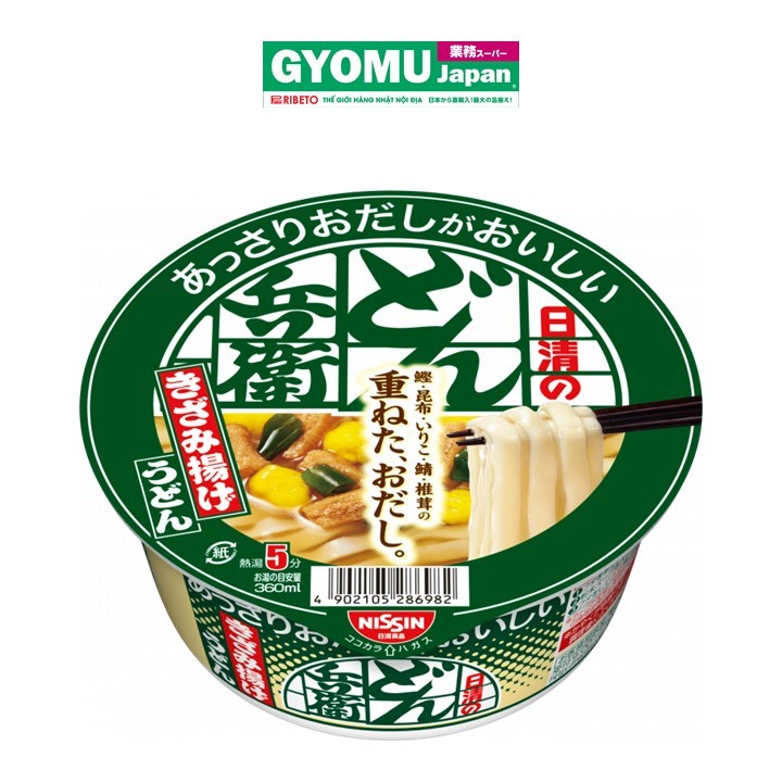 NISSIN_Mì hộp udon ăn liền Donbei kèm đậu chiên cắt nhỏ 68g