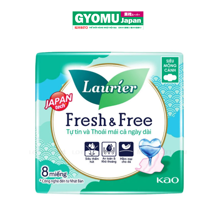 LAURIER_BVS ban ngày siêu mỏng cánh 8P 22.5cm