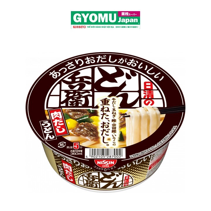 NISSIN_Mì udon Donbei vị nước dùng thịt 74g