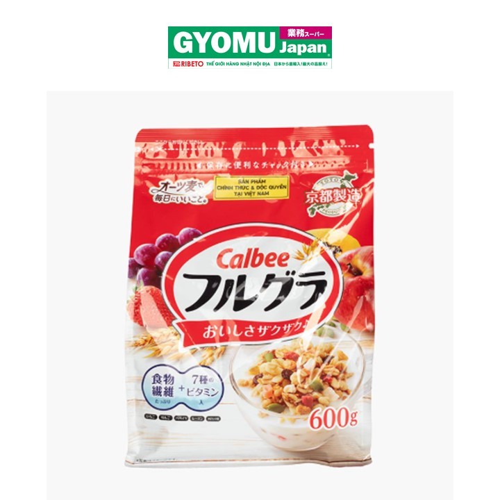 CALBEE_Ngũ cốc mix trái cây túi đỏ 600g