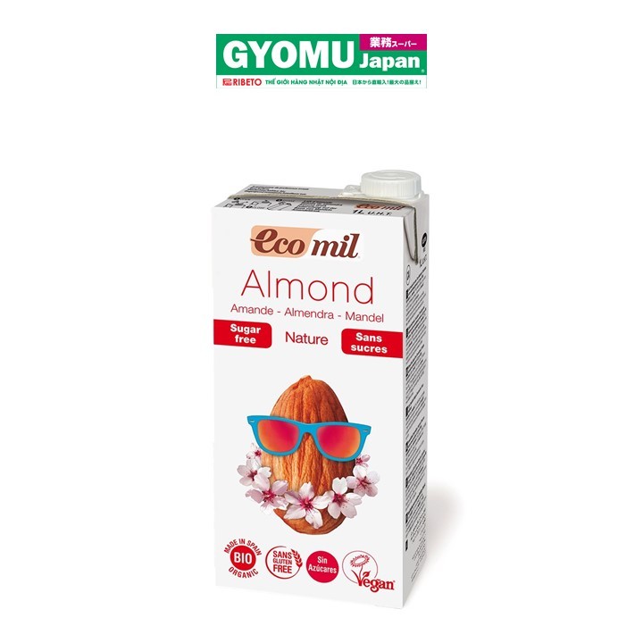 ECOMIL_Sữa hạnh nhân không đường hữu cơ 1L