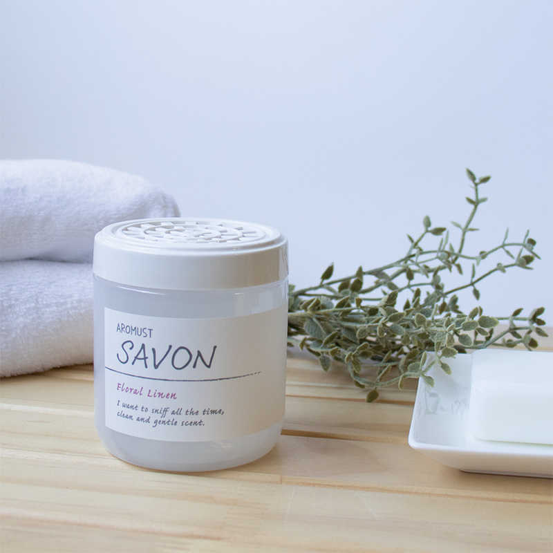 AROMUST_Sáp thơm khử mùi phòng hương xà phòng hoa cỏ và vải lanh 160ml