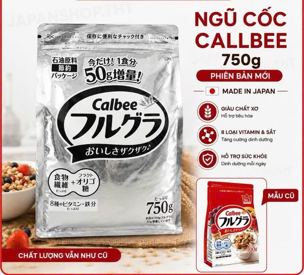 CALBEE_Ngũ cốc vị truyền thống túi đỏ (cha)