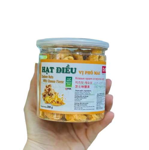 DR FOODS_Hạt điều vị phô mai đóng hộp 200g