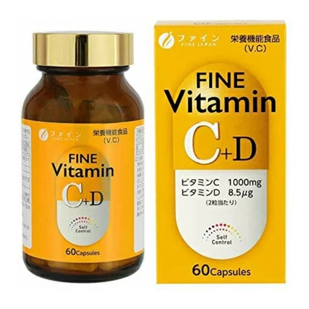 FINE_Fine Vitamin C + D - 60 viên (T24) giúp chống lão hóa, hỗ trợ duy trì sức khỏe